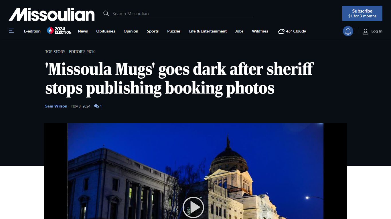 'Missoula Mugs' goes dark, sheriff takes down booking photos